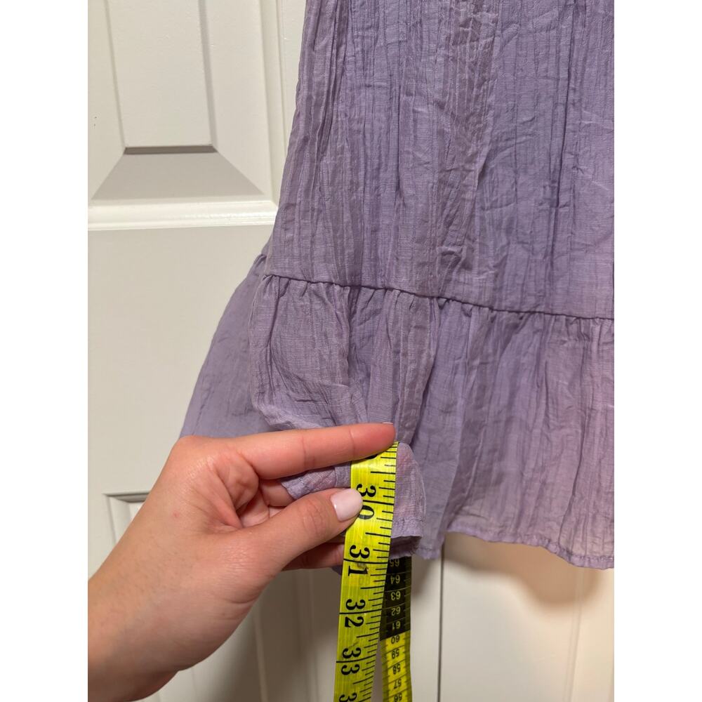 Rewind Lavender Mini Dress XS Flutter Sleeve Smocked Cottagecore Babydoll Boho - Picture 9 of 9